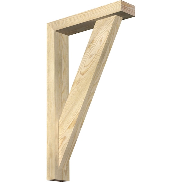 Ekena Millwork Traditional Block Rough Sawn Bracket w/ Offset Brace, Douglas Fir, 4"W x 18"D x 30"H BKT0402X18X30TRA05RDF - main